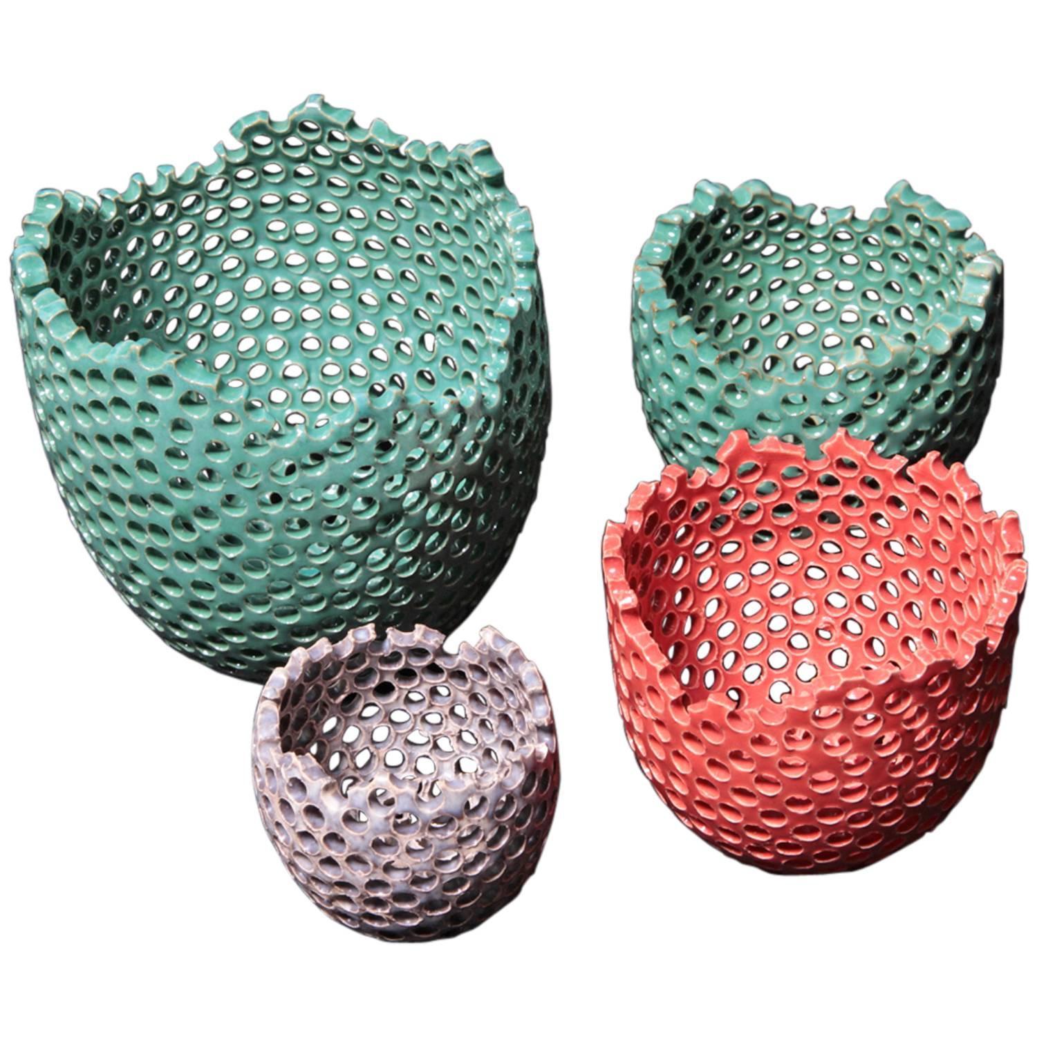 Set of Four Ceramic Bowls by Susanne Protzmann
